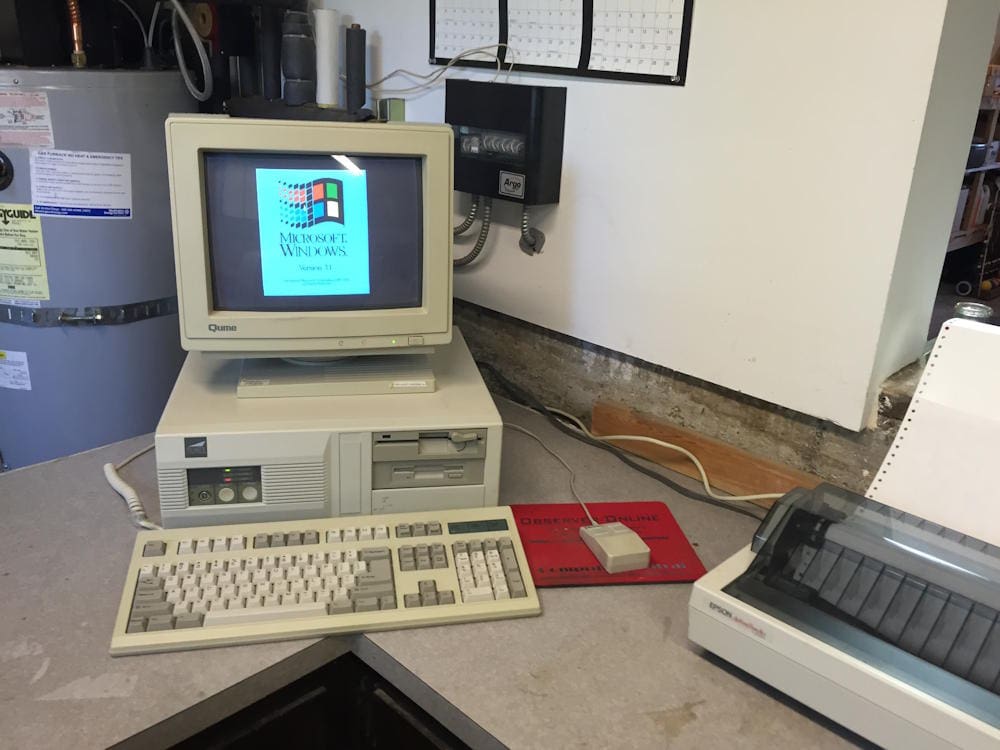 An older computer running Windows